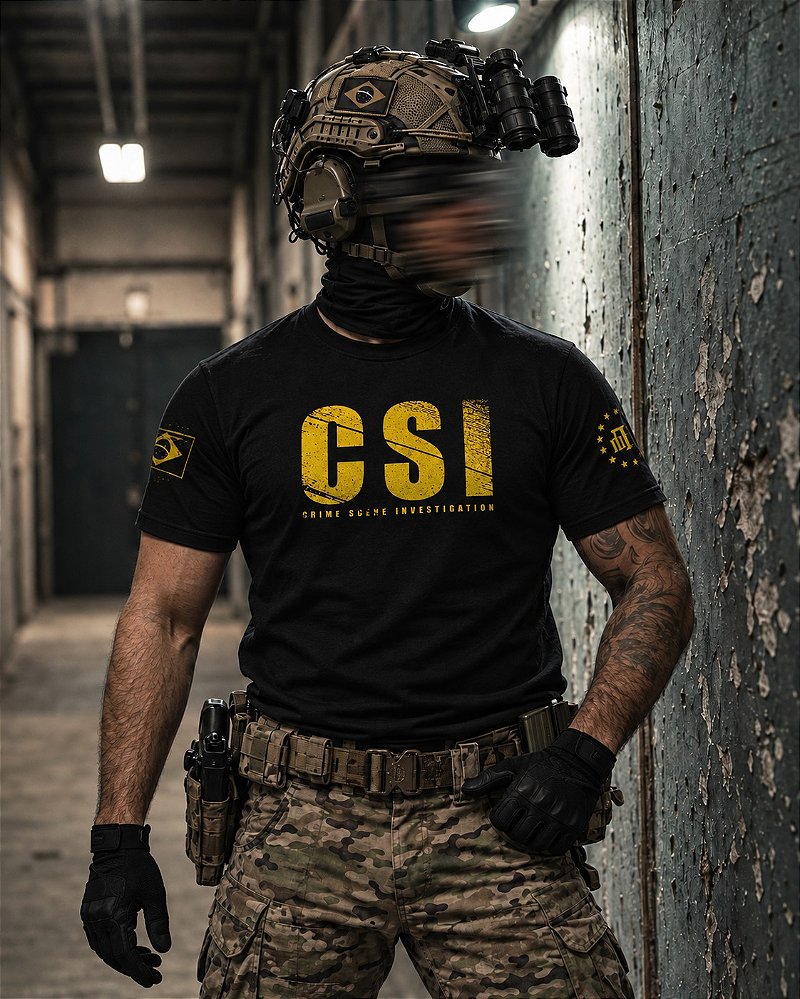Camiseta Masculina CSI Crime Scene Investigation Team Six Brasil