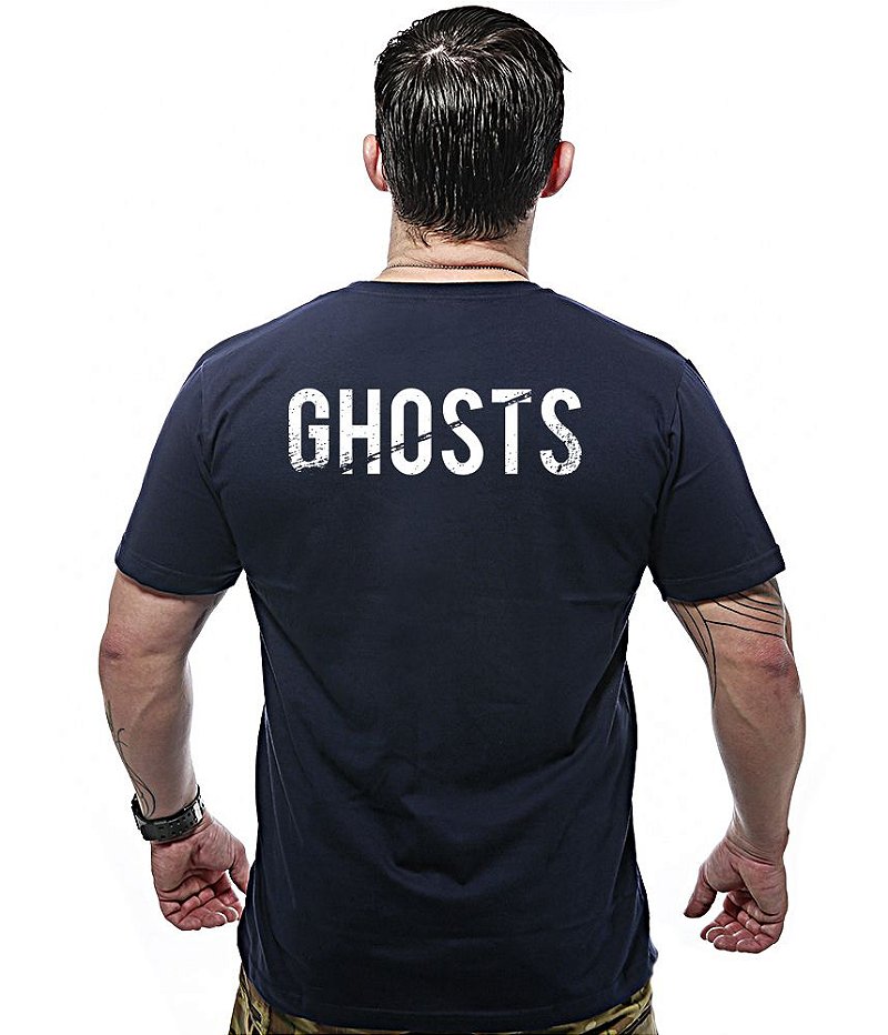 Camiseta Masculina Ghosts Estampa Frente e Costas Team Six Brasil