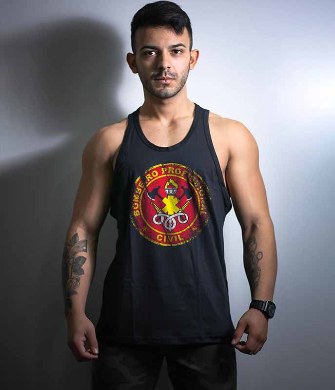 Camiseta Regata Bombeiro Civil Militar Masculina Team Six Brasil