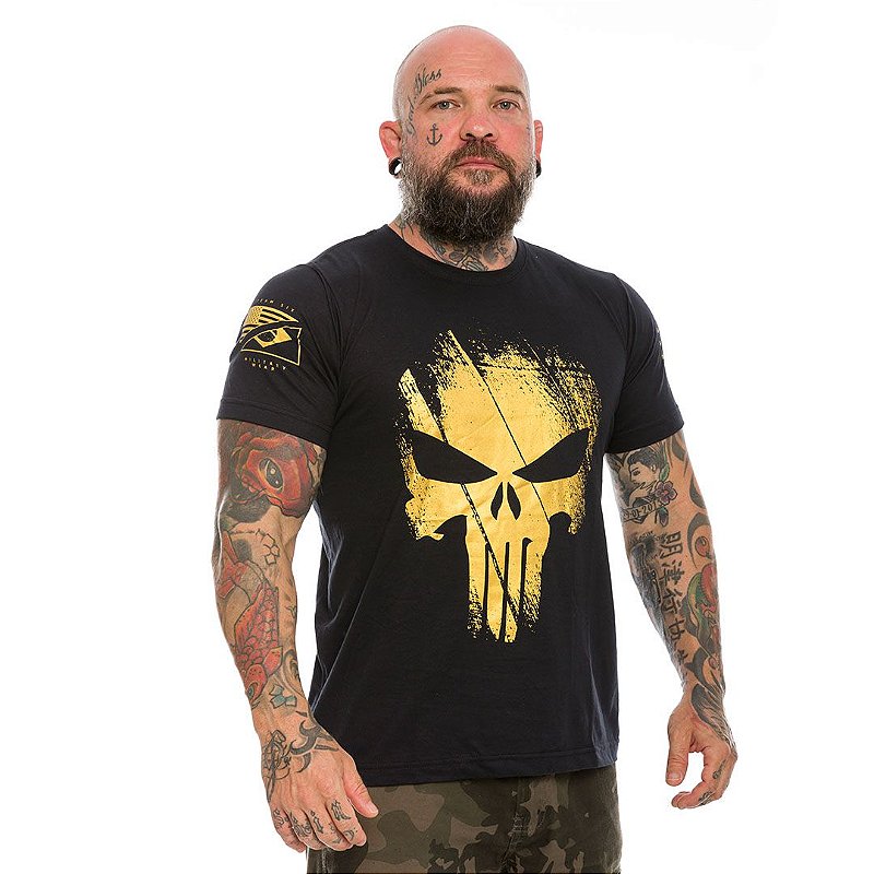 Camiseta Masculina Punisher Original Gold Line Team Six