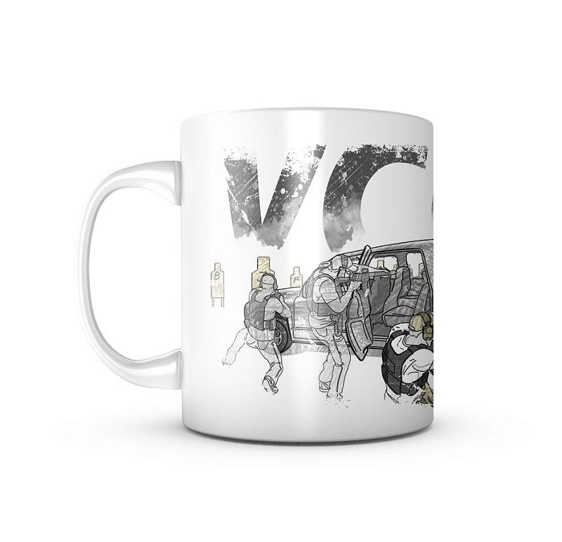 Caneca de Porcelana Tactical Fritz VCQB 325ML Team Six Brasil