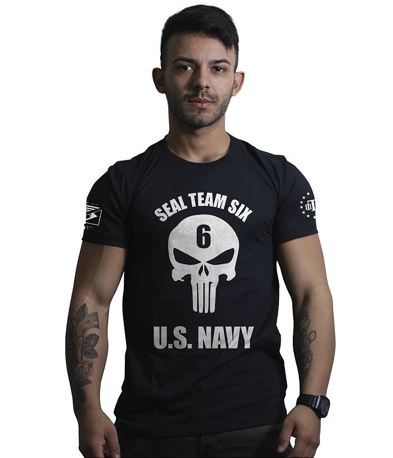 Camiseta Masculina Punisher Seal Navy Seal Team Six Brasil