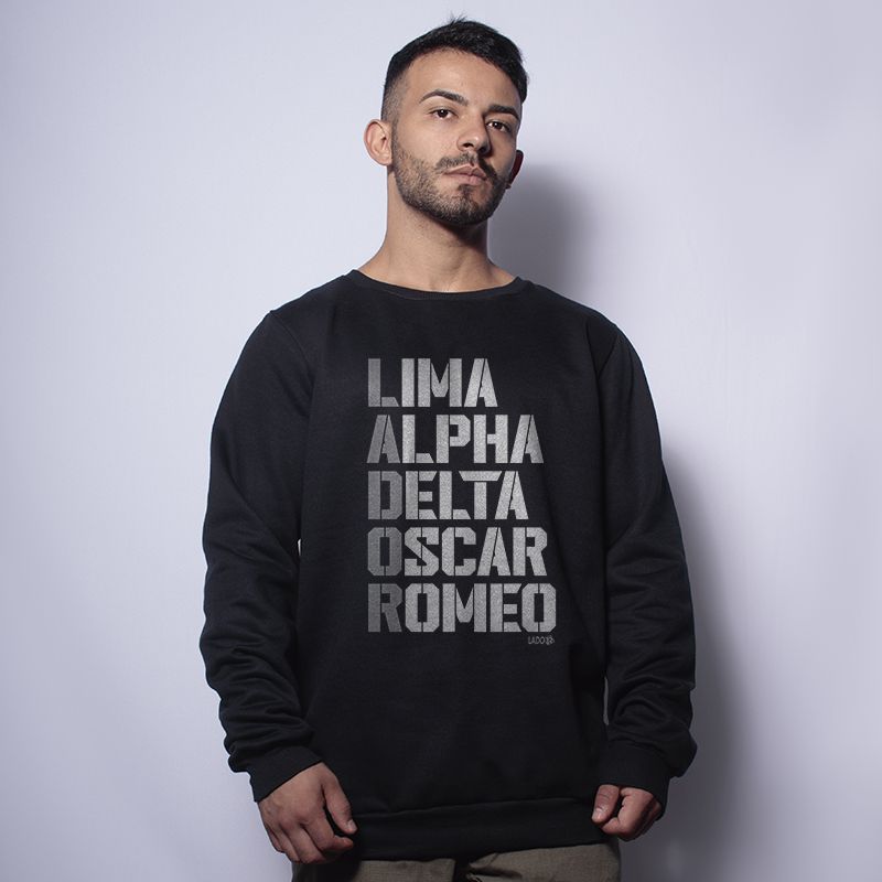 Casaco Básico de Moletom Lador Lima Alpha Delta Oscar Romeo Team Six Brasil
