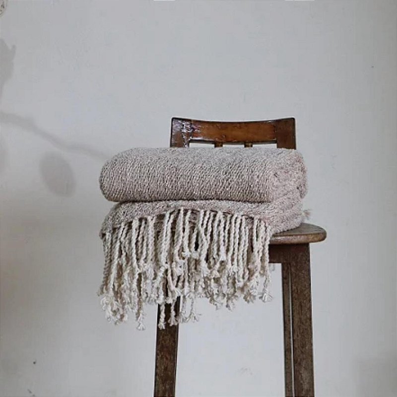 Manta Decorativa Vella Mista 100% Algodão Orgânico Certificado