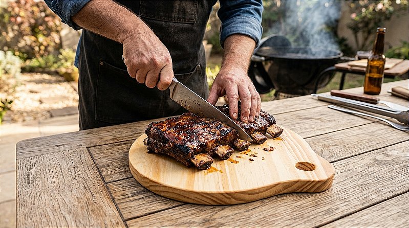 Base Gourmet em Madeira Maciça para Carne - 27cm