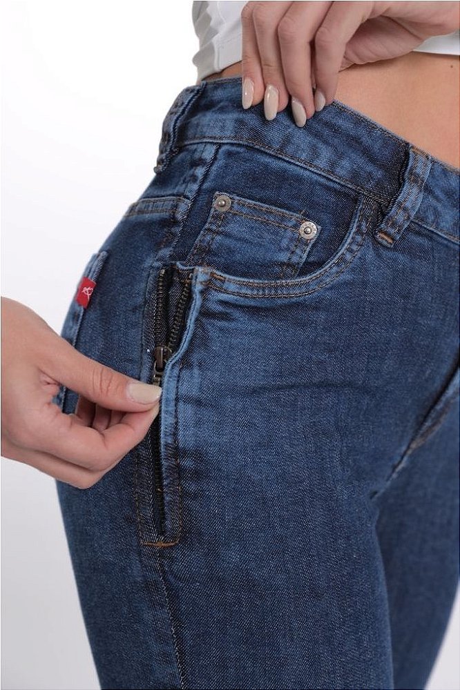 Calça Skinny Jeans Detalhe Zíper Revanche