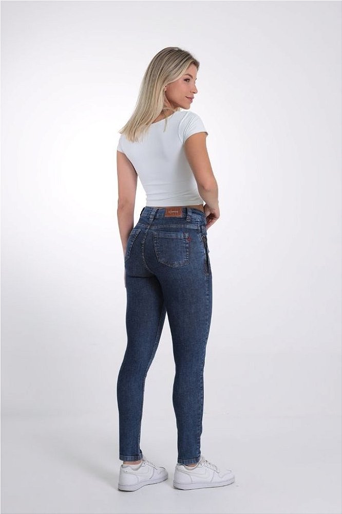 Calça Skinny Jeans Detalhe Zíper Revanche