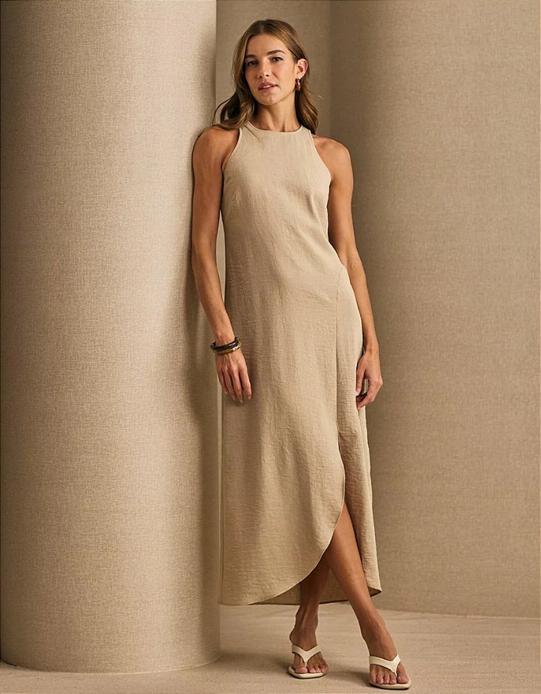 Vestido Midi Coccinelle - Bege