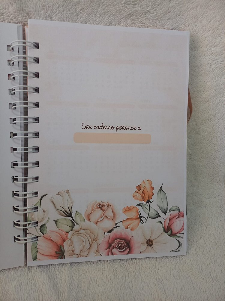 Caderno Floral Romântico A5 personalizado