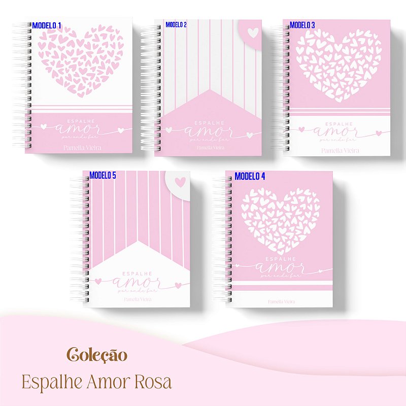 AGENDA LOVE CLEAN  ROSA E BRANCO.