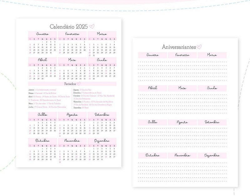 AGENDA LOVE CLEAN  ROSA E BRANCO.