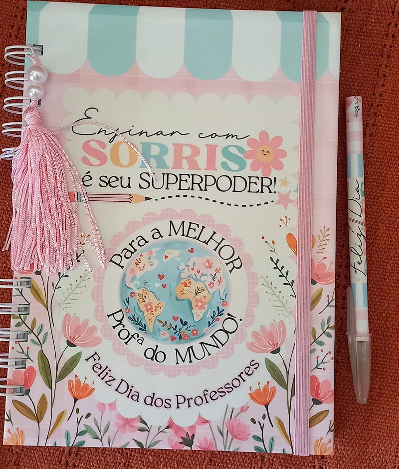 Kit Dia dos Professores: Caixa, Agenda, Bloquinho, Caneta