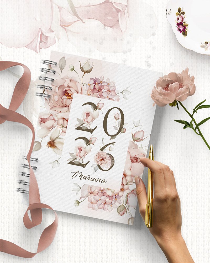 Agenda Floral Refúgio - 2026- Páginas Decoradas