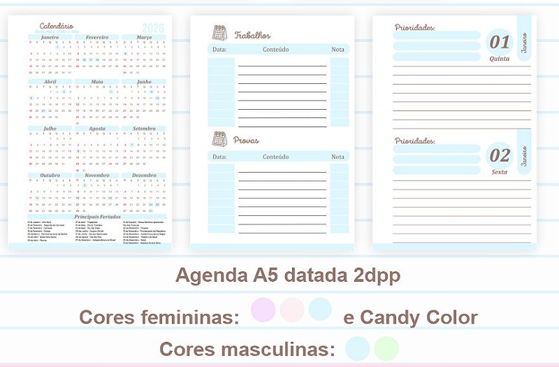 KIT ESCOLAR: Dinossauro: Agenda, 3 Cadernos Grande + Etiqueta