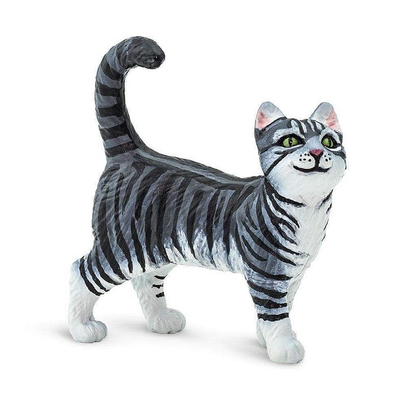Figura Gato Malhado Cinza Safari Ltd.