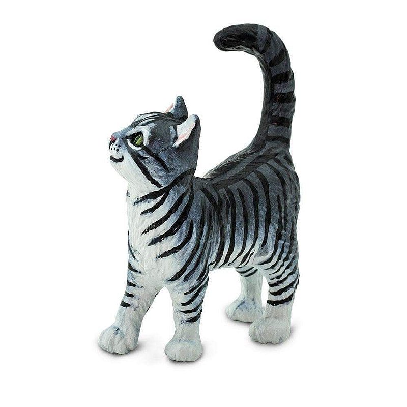 Figura Gato Malhado Cinza Safari Ltd.