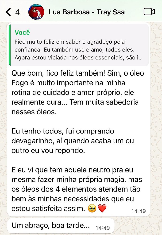 Combo Óleos Corporais - Água, Fogo, Ar e Terra