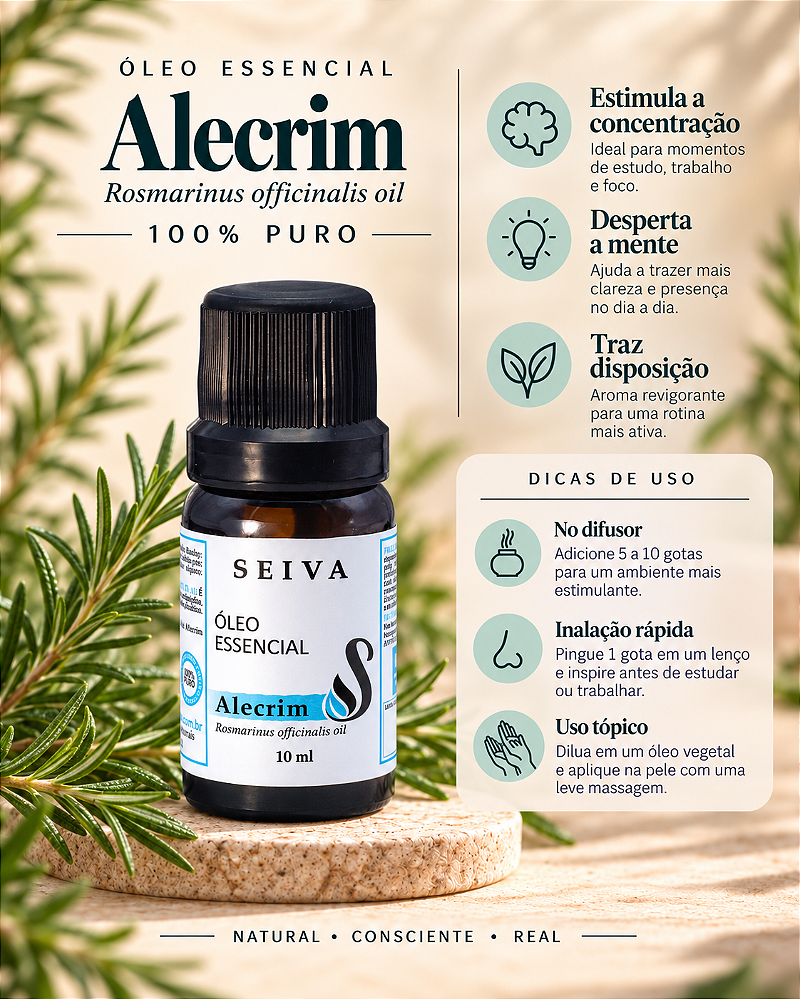 Óleo Essencial de Alecrim - 10ml