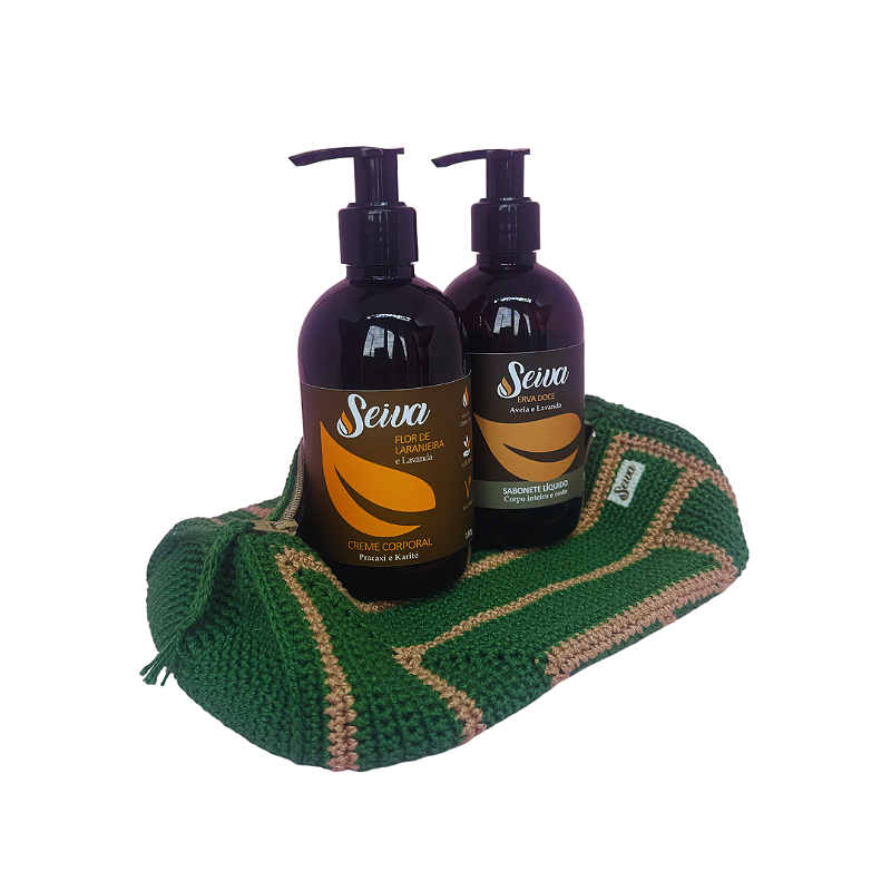 Kit Necessaire Crochê - Creme Flor de Laranjeira