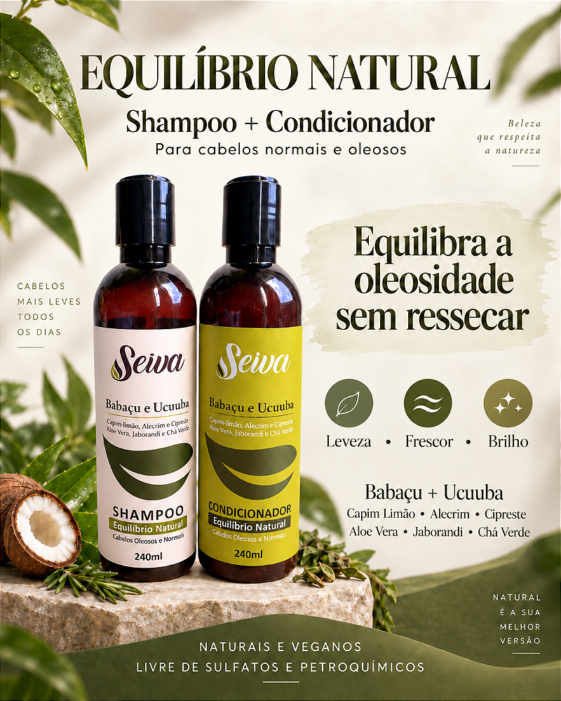 Kit Capilar Equilíbrio Natural - Cabelos Oleosos e Normais 240ml cada