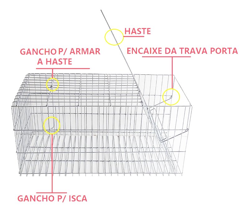 Gaiola Armadilha Gatoeira Distribuipet Para Gatos Gambas Sarues Uso Veterinário