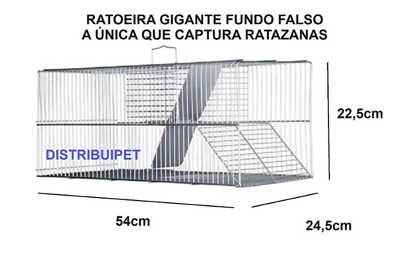 Ratoeira Gigante Fundo Falso Ratazanas Ratos Extra Grande 54 X 24 X 23cm