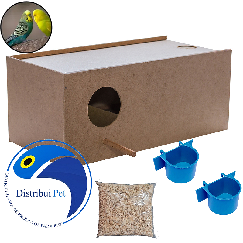 Kit Acessórios Passaros Ninho Repodução Peeriquito Australiano Agapornis Forpus Bavete Mandarim Manon Diamante de Gould