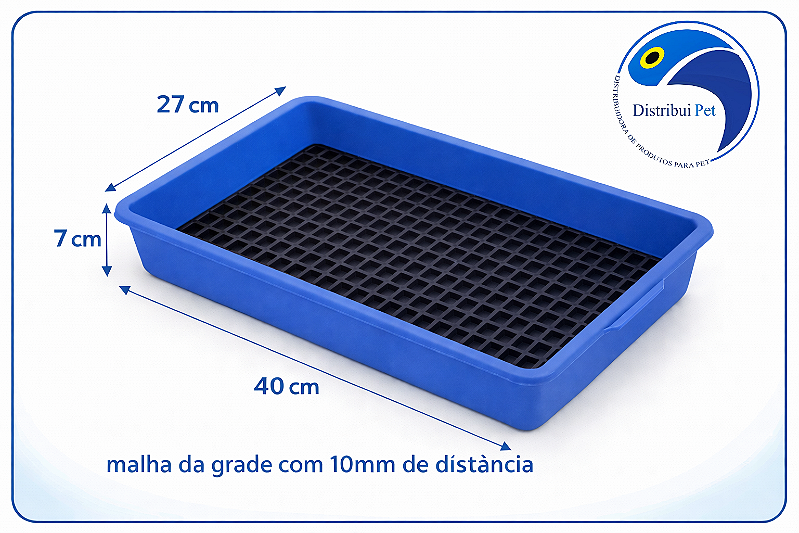Bandeja Sanitário Saniplus Para Mini Coelho Porquinho da India Chinchila Cor Azul