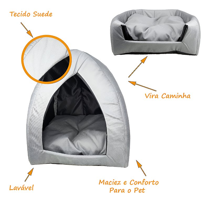 Cama Toca Iglu Oca Caminha e Casinha Para Cães e Gatos Cachorros Pequenos Shitzu