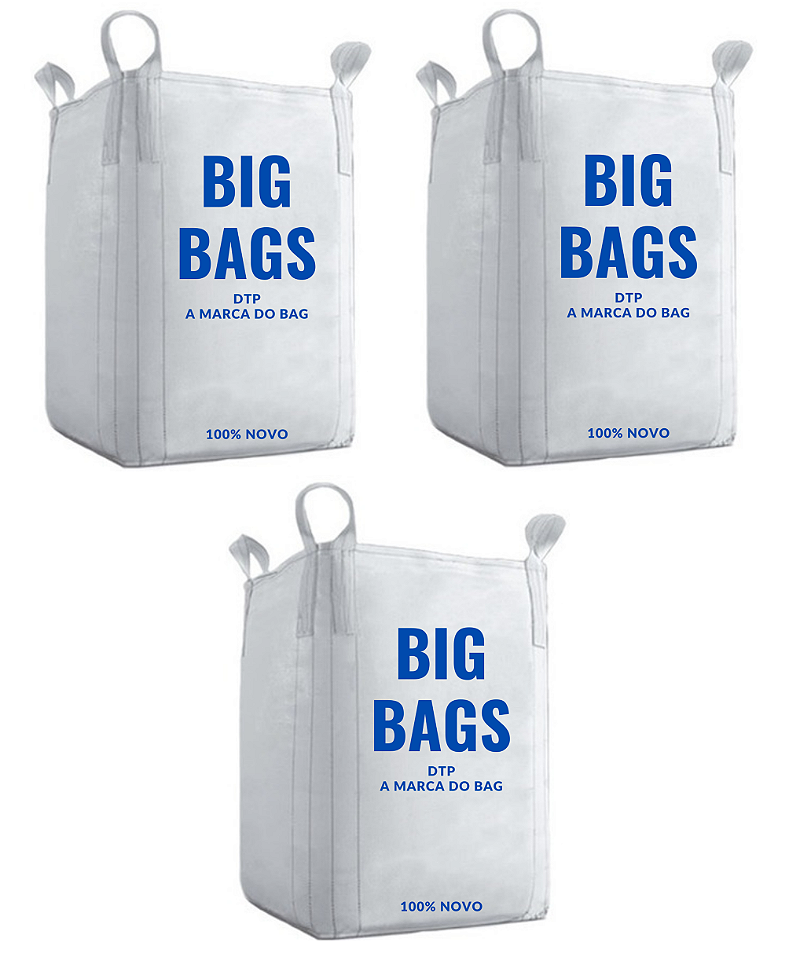 3 Saco Big Bag Reciclagem Usinas Fazendas Entulhos Modelo C1 Rafia Gramatura 160 Fator 5x1 Medidas 120x90x90 P/ 1000Kg