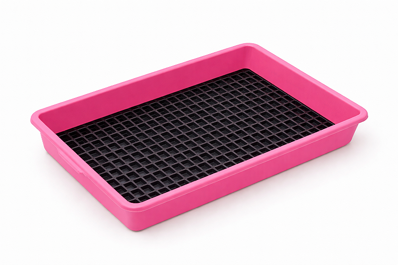 Bandeja Sanitário Saniplus Para Mini Coelho Porquinho da India Chinchila Cor Rosa