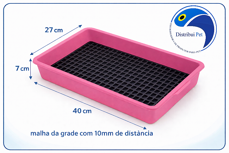 Bandeja Sanitário Saniplus Para Mini Coelho Porquinho da India Chinchila Cor Rosa