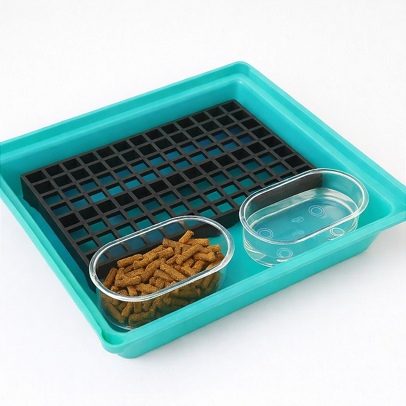 Bandeja Com Grade Banheiro Sanitário Para Porquinho da India Saniplus Junior Cor Verde Com 2 Banheira Oval