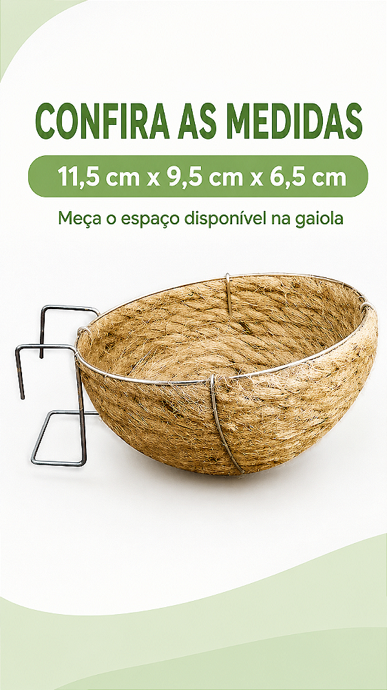 Ninho de Juta Canário Belga 11,5X9,5X6,5cm
