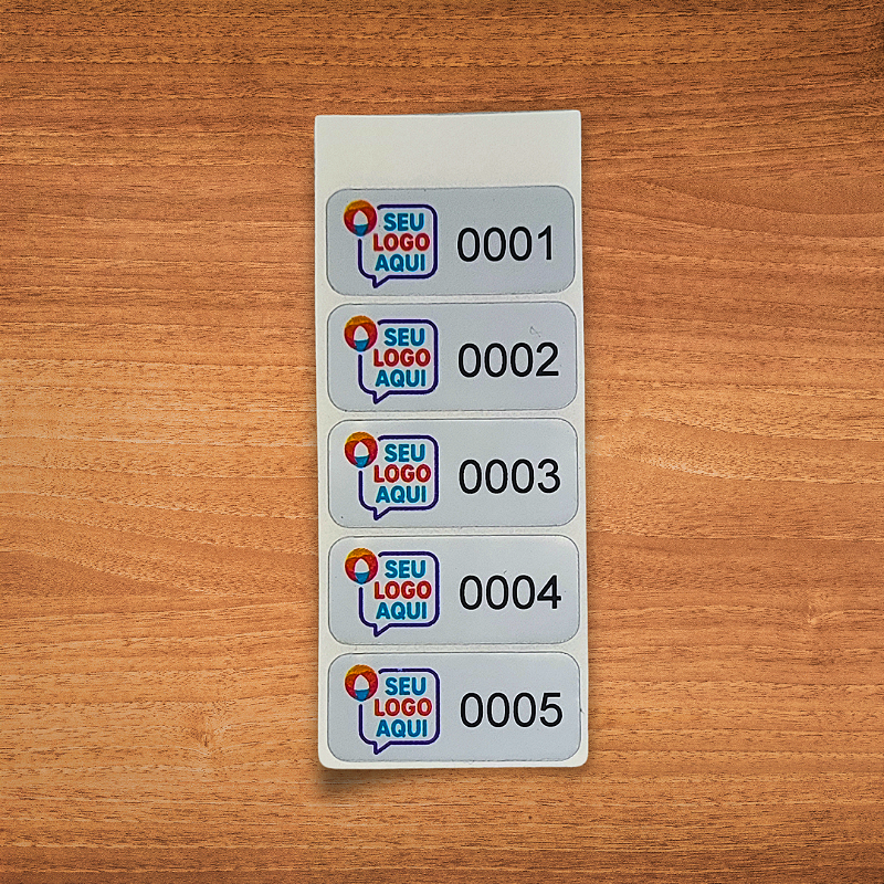 100 Etiquetas Patrimoniais Adesivas Em Poliéster 30x13mm
