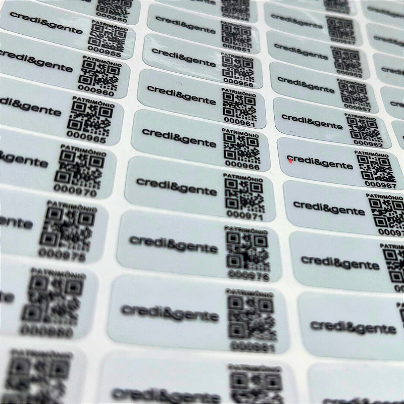 100 adesivos de vinil com impressão colorida e dados variáveis 30x13mm
