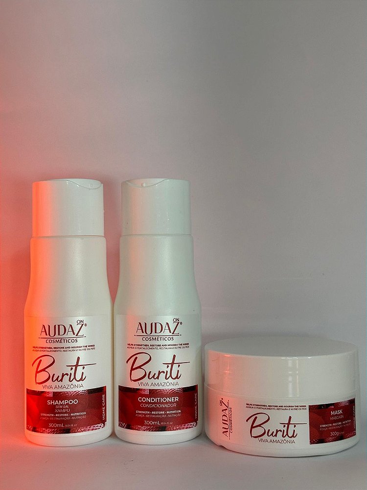 Kit Buriti Shampoo 300ml, Condicionador 300ml e Máscara 300g