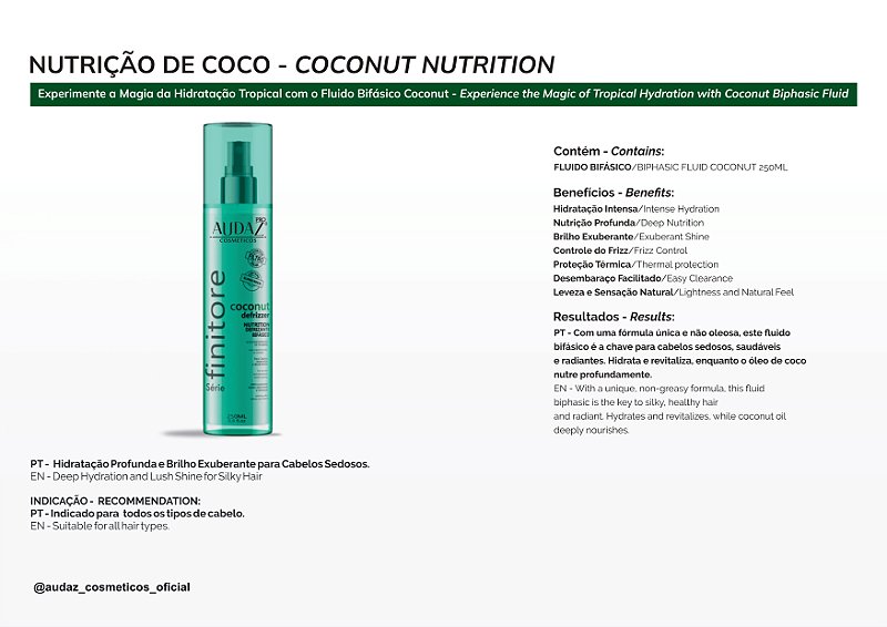 Defrizante Bifásico - Nutrição Coconut