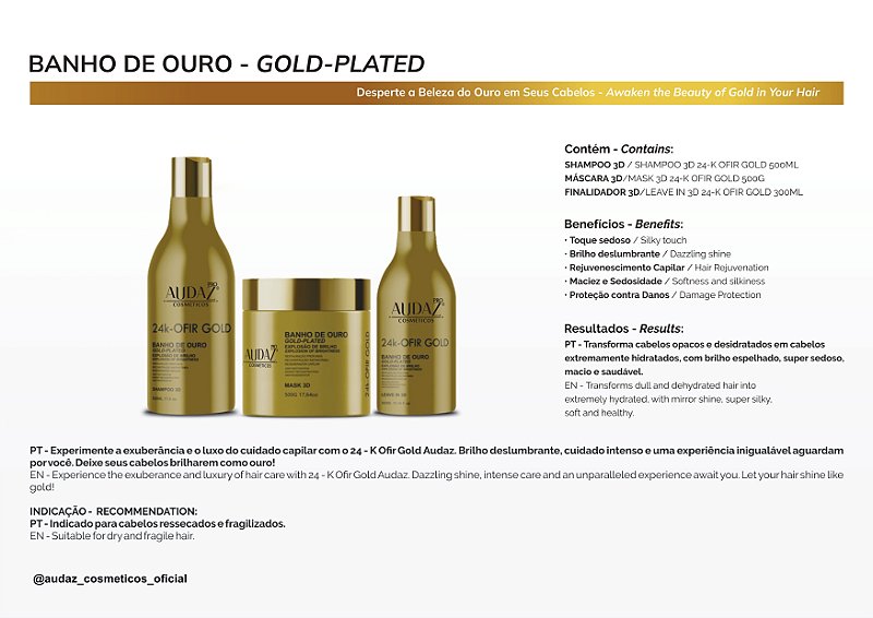 Kit Gold - Banho D’oro 500ML
