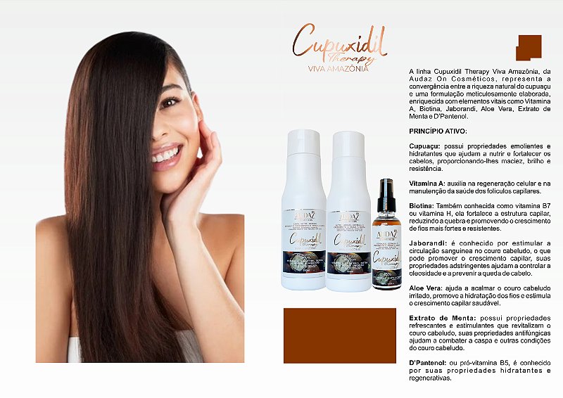 Kit Cupuxidil Therapy Shampoo 500ml + Máscara 500ml + Tônico 120ml
