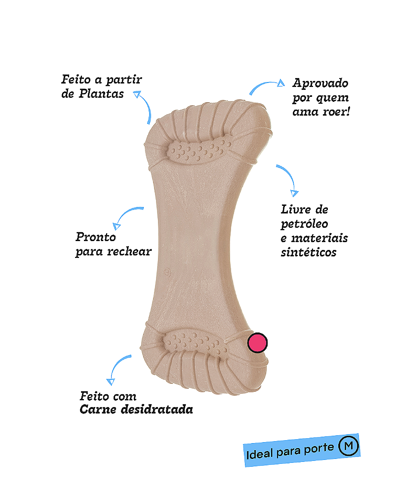 OSSÃO 2.0 RECHEAVEL CARNE - MORDIDA MODERADA