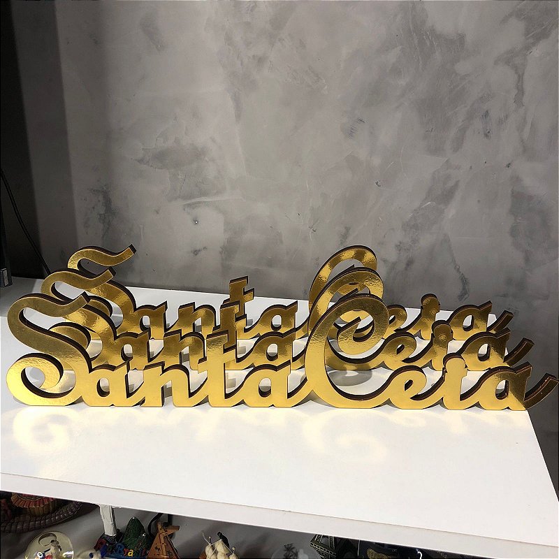 Palavra Santa Ceia em MDF Espelhado 9mm (45x10cm) Decoração Cristã