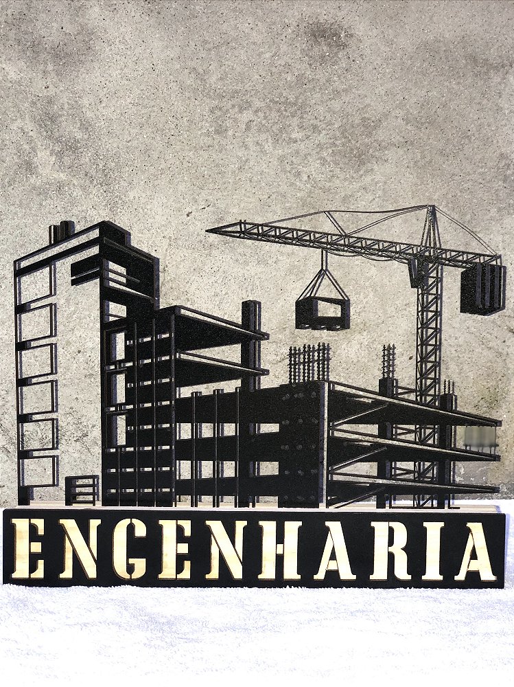 Enfeite de Mesa Profissões Engenharia, Arquitetura e Construção em MDF