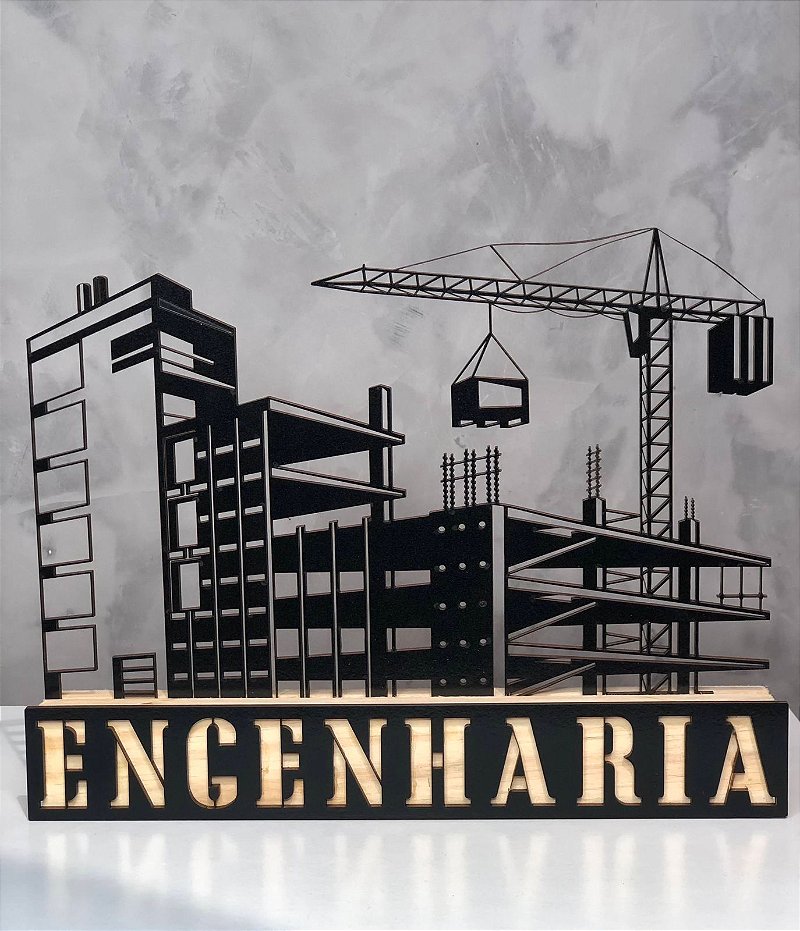 Enfeite de Mesa Profissões Engenharia, Arquitetura e Construção em MDF