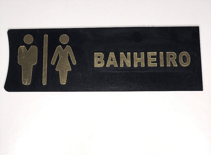 Placa de Sinalização de Banheiro Unissex (30x10cm) em MDF