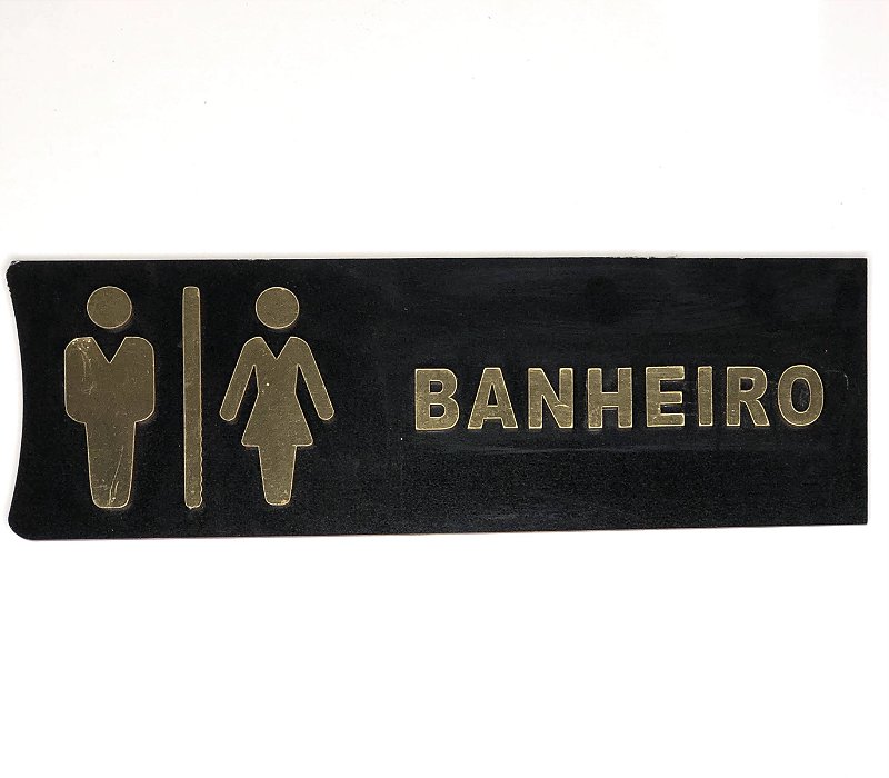 Placa de Sinalização de Banheiro Unissex (30x10cm) em MDF