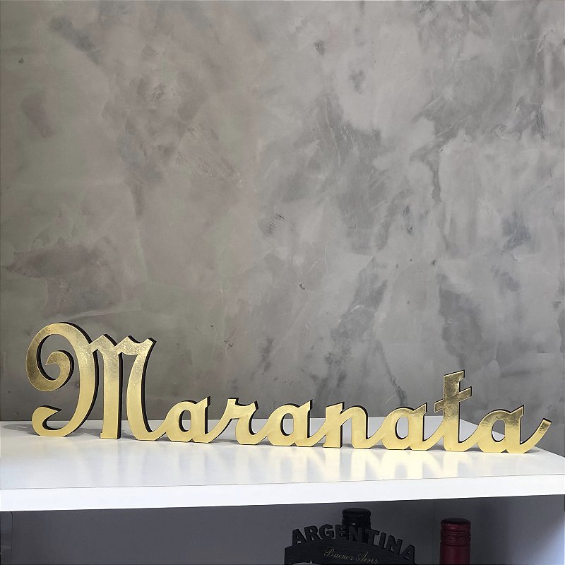 Palavra Maranata em MDF Espelhado 9mm (45x10cm) Decoração Cristã
