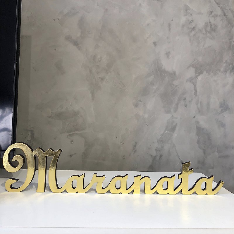 Palavra Maranata em MDF Espelhado 9mm (45x10cm) Decoração Cristã