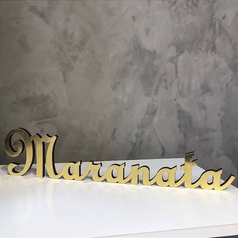 Palavra Maranata em MDF Espelhado 9mm (45x10cm) Decoração Cristã