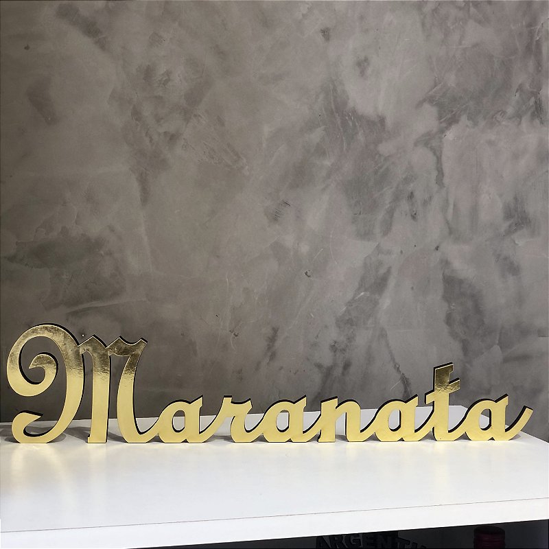 Palavra Maranata em MDF Espelhado 9mm (45x10cm) Decoração Cristã